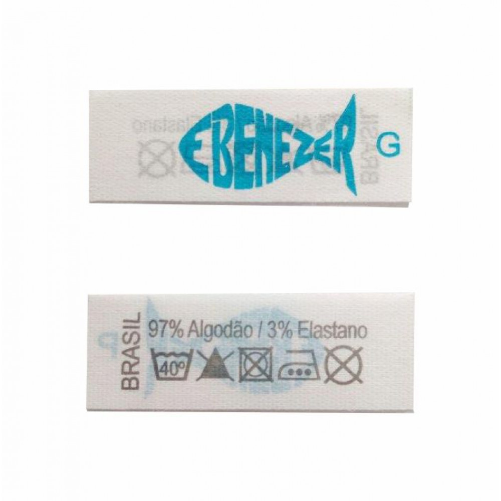 Etiqueta Estampada Personalizada em Nylon Resinado, 15 mm de Largura, Composição do Tecido e Logo