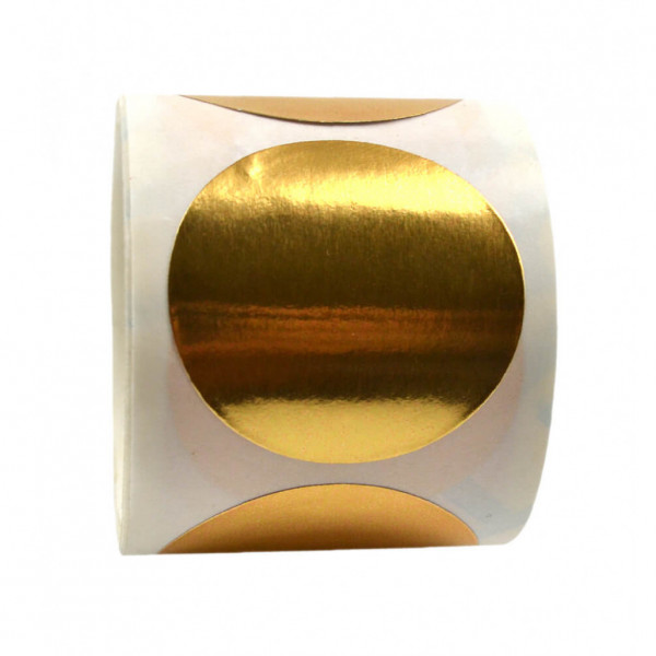 Etiqueta Lacre Adesivo, Redonda, 25 mm, Diâmetro, Dourado