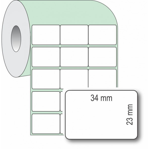 Etiqueta Adesiva para Impressoras Térmicas, 34x23mm x 3 colunas