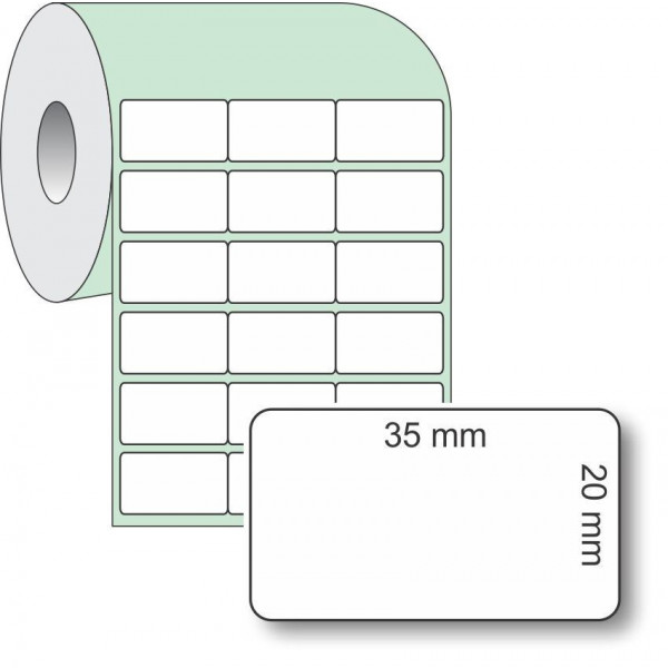 Etiqueta Adesiva para Impressoras Térmicas, 35x20mm x 3 colunas