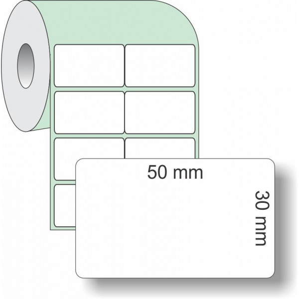 Etiqueta Adesiva para Impressoras Térmicas, 50x30mm x 2 colunas