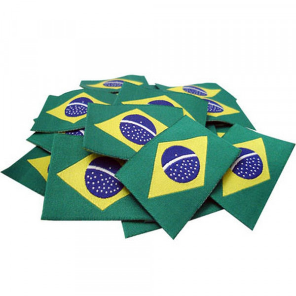 Etiqueta Bordada "Bandeira do Brasil", 40x65mm, Termocolante