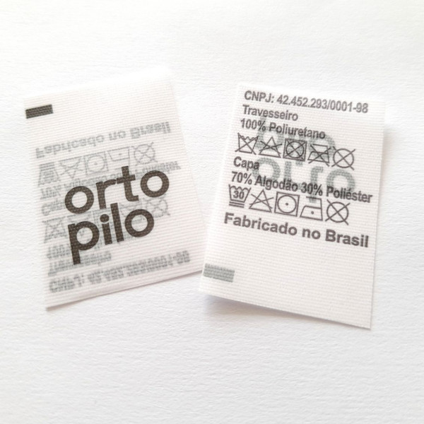 Etiqueta Estampada Personalizada em Nylon Resinado, 30 mm de Largura, Composição do Tecido e Logo