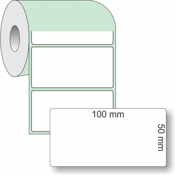 Etiqueta Adesiva para Impressoras Térmicas, 100x50mm X 1 Coluna