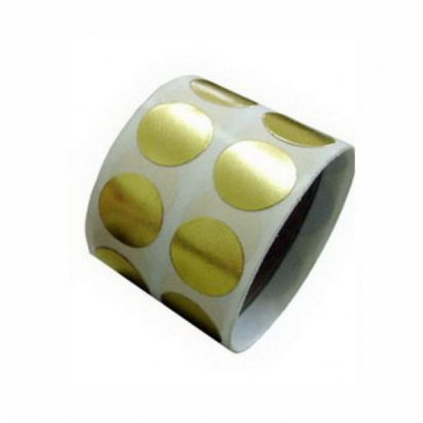 Etiqueta Lacre Adesivo, Redonda, 15 mm, Diâmetro, Dourado