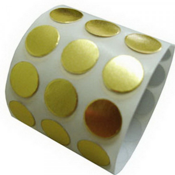 Etiqueta Lacre Adesivo, Redonda, 10 mm, Diâmetro, Dourado
