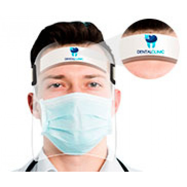 Protetor Facial Face Shield com Presilha de Elástico, Personalizado, Pacote com 10 unidades