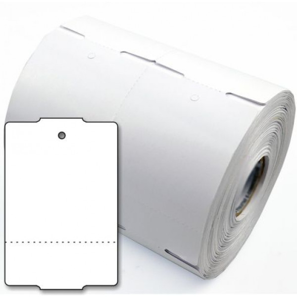 Tag de Papel Branco, 75 x 50 mm, Liso sem Impressão, Para Impressoras Térmicas