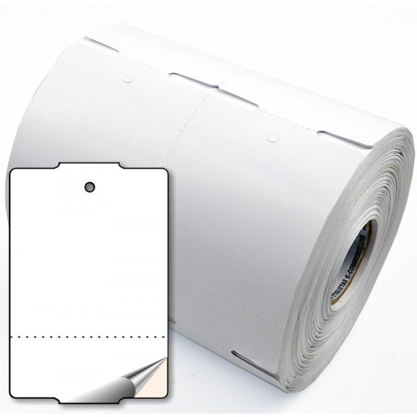 Tag de Papel Adesivo Branco, 75 x 50 mm, Liso sem Impressão, Para Impressoras Térmicas