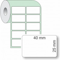 Etiqueta Adesiva para Impressoras Térmicas, 40x25mm x 2 colunas