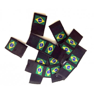 Etiqueta Bordada Bandeira do Brasil, 40x65mm, Termocolante - Artezanet